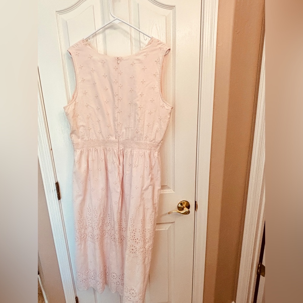 Gap Candy Pink Lined Cotton Dress Women’s Size 16 Feminine Eyelet Retro Grandma - Picture 12 of 12